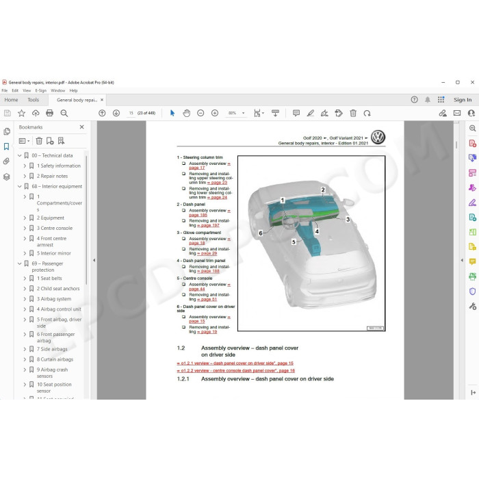 Volkswagen Golf 2019 - 2024 service manual