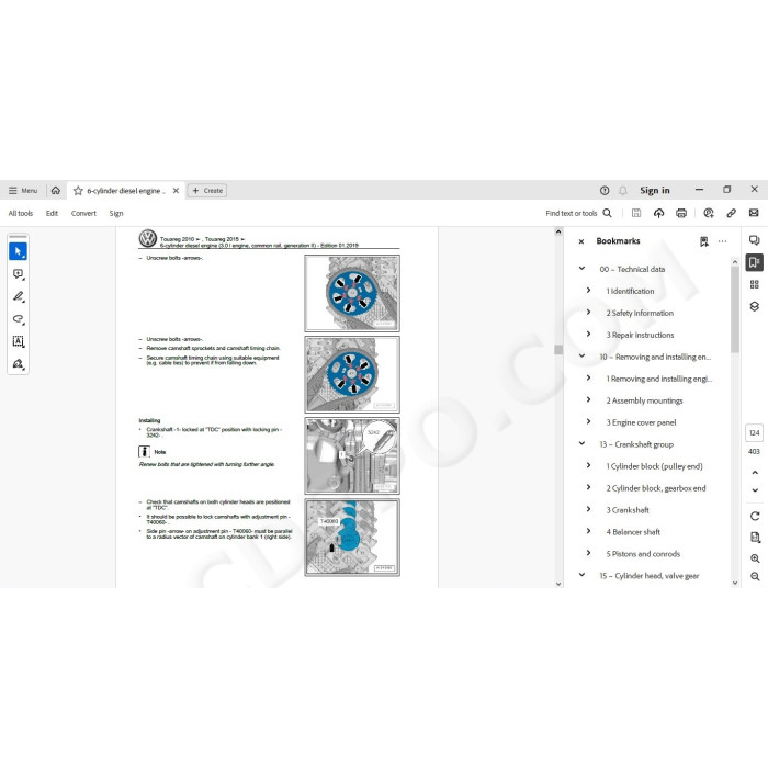 Volkswagen Touareg 2010 - 2014 service manual