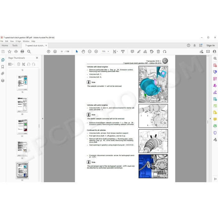Volkswagen Transporter T6 2015 - 2019 service manual