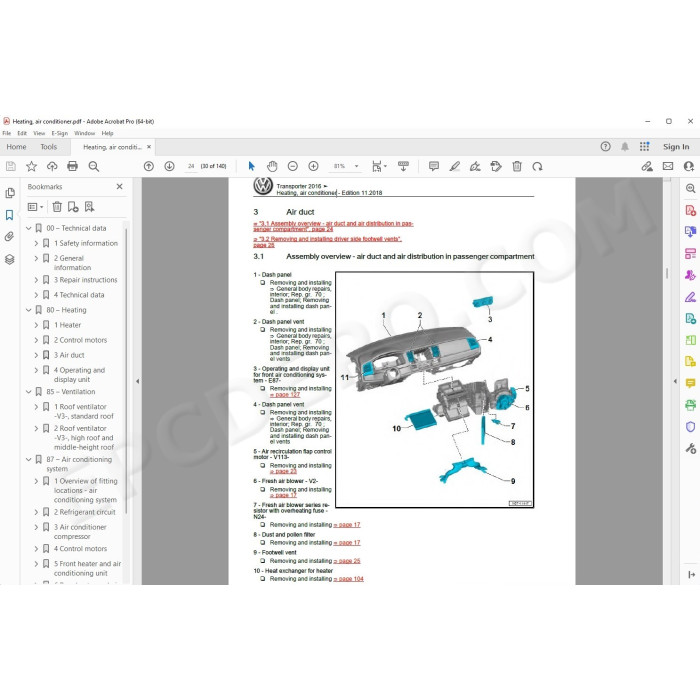 Volkswagen Transporter T6 2015 - 2019 service manual
