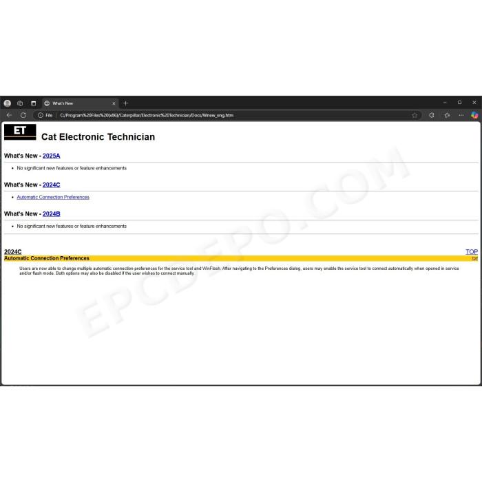 CATERPILLAR CAT ELECTRONIC TECHNICIAN ET2025A
