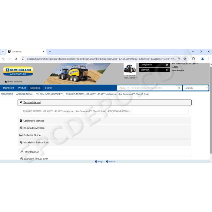 eTimGo offline CNH Agriculture & Construction service tool 09.2026