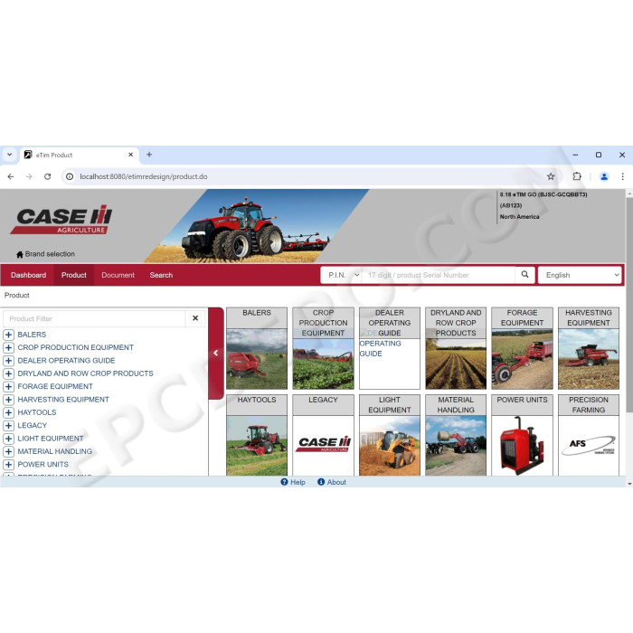eTimGo offline CNH Agriculture & Construction service tool 04.2025