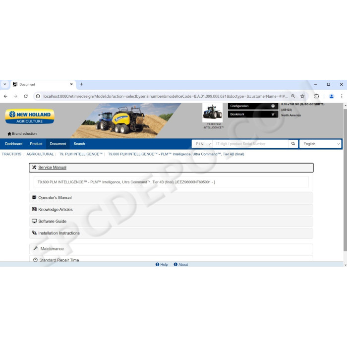 eTimGo offline CNH Agriculture & Construction service tool 04.2025