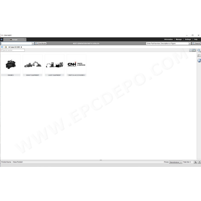 Case Construction CE Europe EPC spare parts catalog 2019