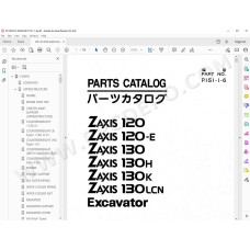 Hitachi Excavator Zaxis ZX120 ZX120-E ZX130 ZX130H ZX130K ZX130LCN spare parts manual