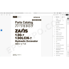 Hitachi Excavator Zaxis ZX130-7 ZX130LCN-7 spare parts manual