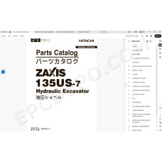 Hitachi Excavator Zaxis ZX135US-7 spare parts manual