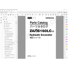 Hitachi Excavator Zaxis ZX160LC-3 spare parts manual