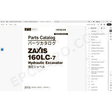 Hitachi Excavator Zaxis ZX160LC-7 spare parts manual