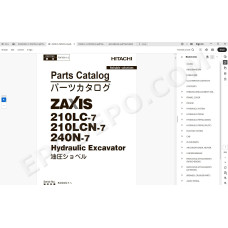 Hitachi Excavator Zaxis ZX210LC-7 ZX210LCN-7 ZX240N-7 spare parts manual