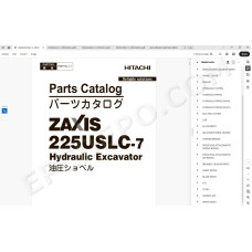 Hitachi Excavator Zaxis ZX225USLC-7 ZX225USRLC-7 spare parts manual