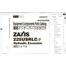 Hitachi Excavator Zaxis ZX225USLC-7 ZX225USRLC-7 spare parts manual