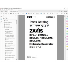 Hitachi Excavator Zaxis ZX270-3 ZX270LC-3 ZX280LC-3 ZX280LCN-3 ZX280LCH-3 parts manual
