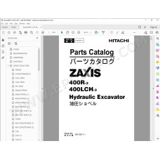 Hitachi Excavator Zaxis ZX400R-3 ZX400LCH-3 spare parts manual