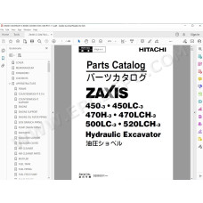 Hitachi Excavator Zaxis ZX450-3 ZX450LC-3 ZX470H-3 ZX470LCH-3 ZX500LC-3 ZX520LCH-3 spare parts manual