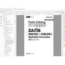 Hitachi Excavator Zaxis ZX490LCH-7 ZX530LCH-7 spare parts manual