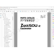 Hitachi Excavator Zaxis ZX50U-2 spare parts manual