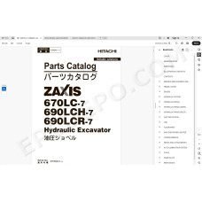 Hitachi Excavator Zaxis ZX670LC-7 ZX690LCH-7 ZX690LCR-7 spare parts manual