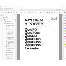 Hitachi Excavator Zaxis ZX70 ZX70LC ZX80 ZX80LCK ZX80SB ZX80SBLC spare parts manual