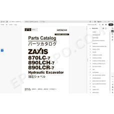 Hitachi Excavator Zaxis ZX870LC-7 ZX890LCH-7 ZX890LCR-7 spare parts manual