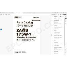 Hitachi Wheeled Excavator Zaxis ZX175W-7 spare parts manual