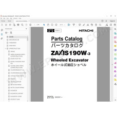 Hitachi Wheeled Excavator Zaxis ZX190W-3 spare parts manual
