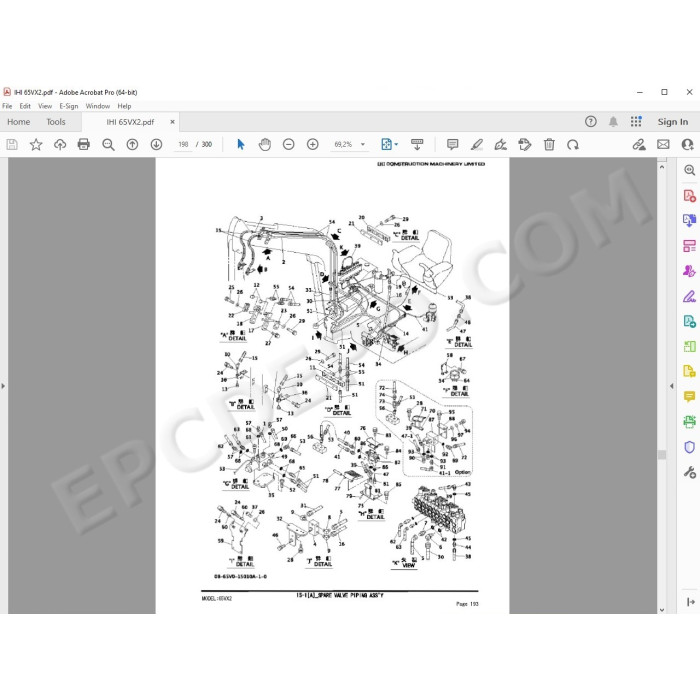 IHI EXCAVATOR SPARE PARTS MANUAL