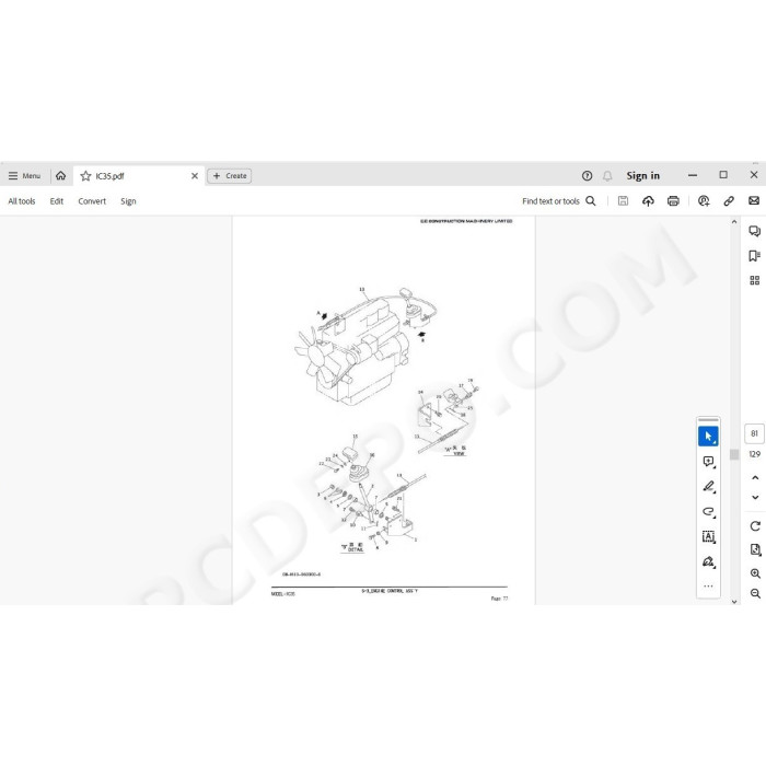 IHI Tracked Dumper IC30 IC35 IC50 IC70 spare parts manual