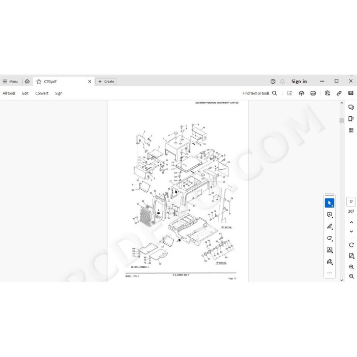 IHI Tracked Dumper IC30 IC35 IC50 IC70 spare parts manual