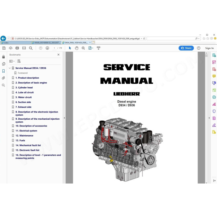 Liebherr Lidos LHB LFR LBH LWT COT EPC parts catalog + service offline 2022