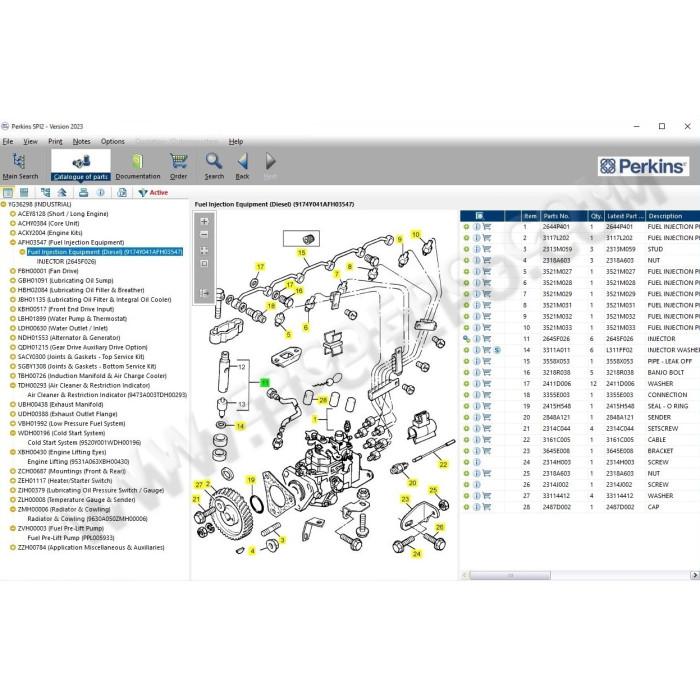 PERKINS SPI 2023A EPC PARTS CATALOG + EST2025A