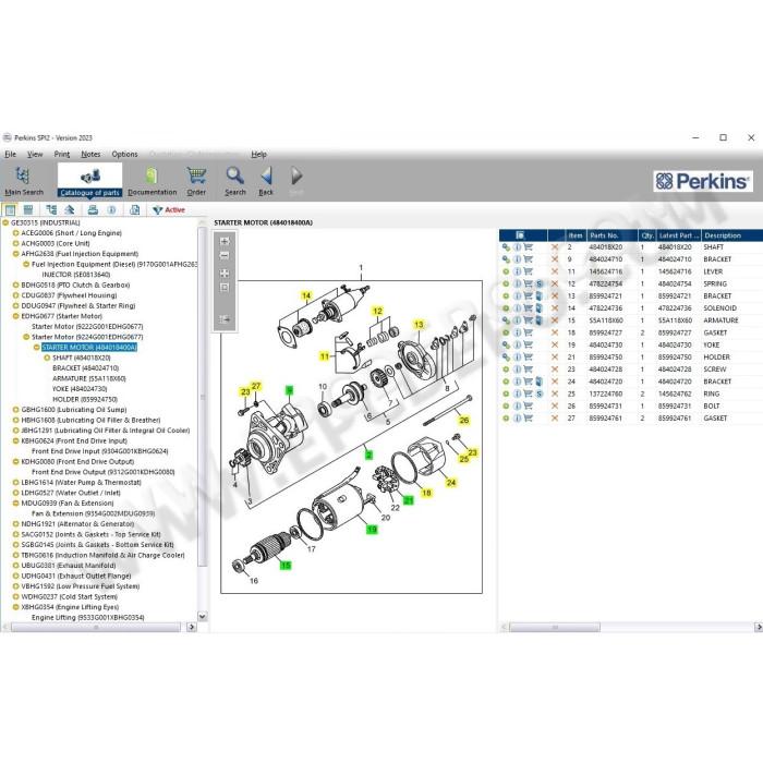 PERKINS SPI 2023A EPC PARTS CATALOG + EST2025A