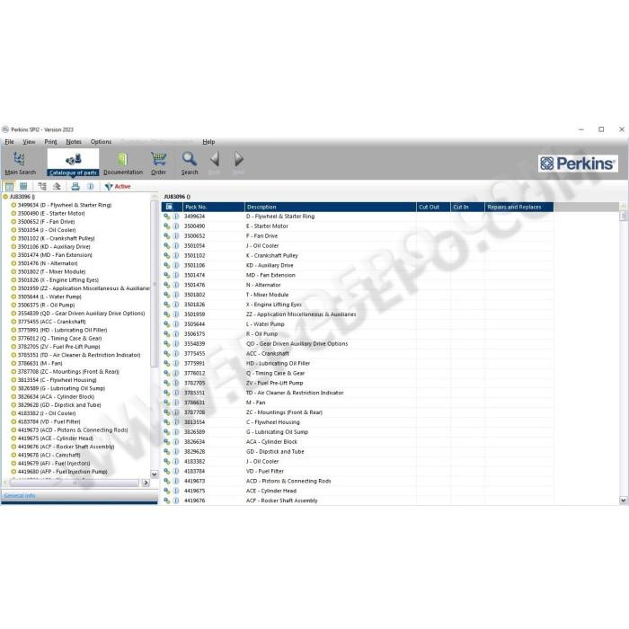 PERKINS SPI 2023A EPC PARTS CATALOG + EST2025A