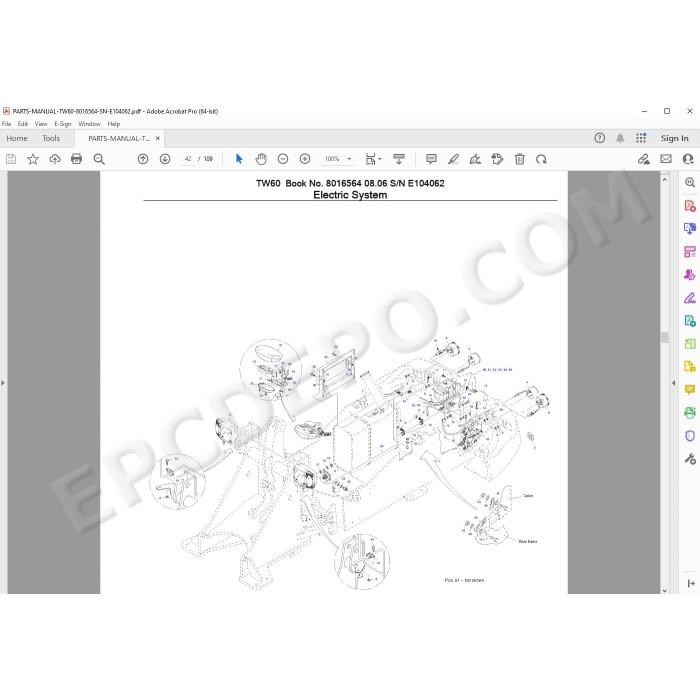 Takeuchi Wheel Loader TW50 TW60 TW65 TW80 spare parts catalog
