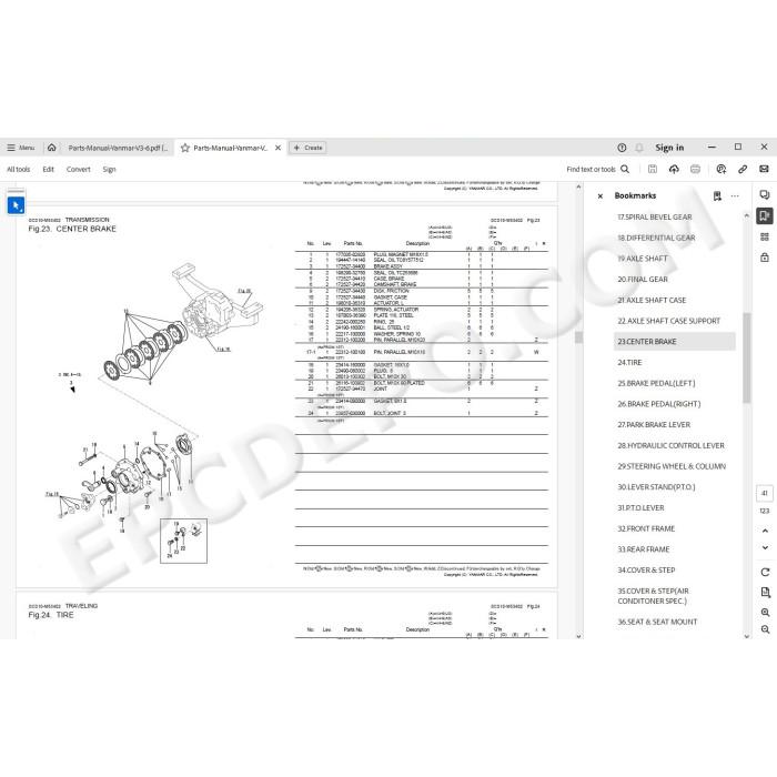 Yanmar Wheel Loader V3 - V4 - V5 spare parts manual