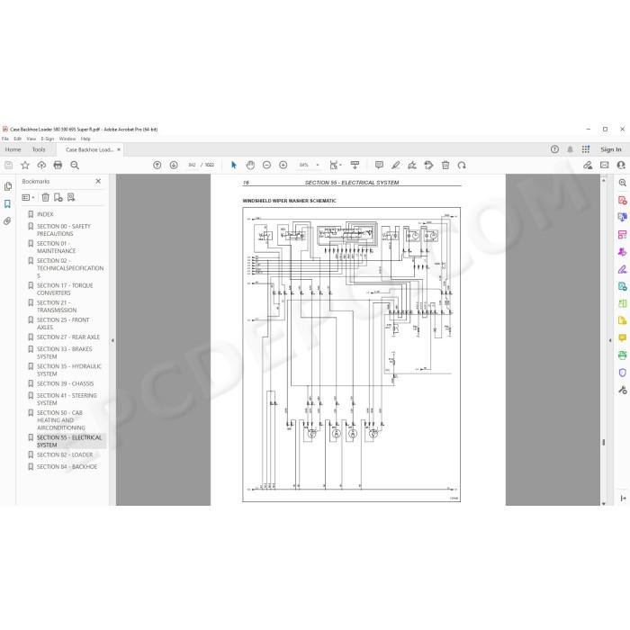 Case Backhoe Loader 580 590 695 Super R service manual