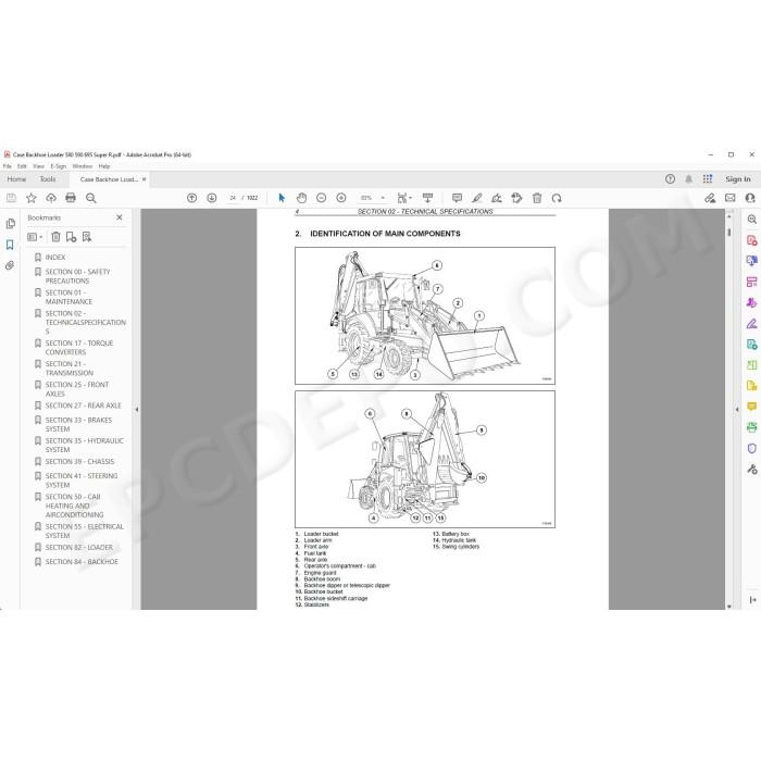 Case Backhoe Loader 580 590 695 Super R service manual