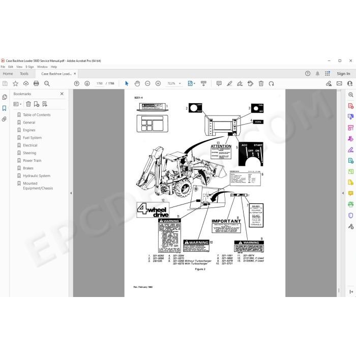 Case Backhoe Loader 580D service manual