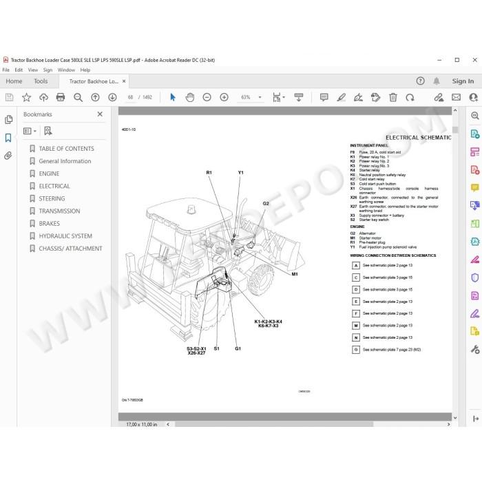 Case Backhoe Loader 580LE SLE LSP LPS 590SLE LSP service manual