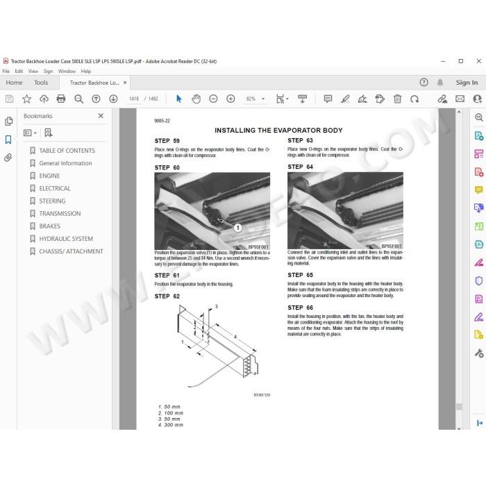 Case Backhoe Loader 580LE SLE LSP LPS 590SLE LSP service manual