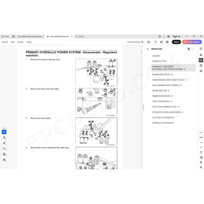 Case Backhoe Loader 580N 580SN-WT 580SN 590SN service manual