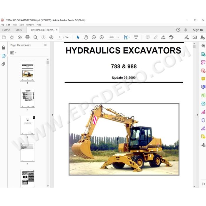 Case Excavator 788 988 Plus hydraulic & electrical circuits manual