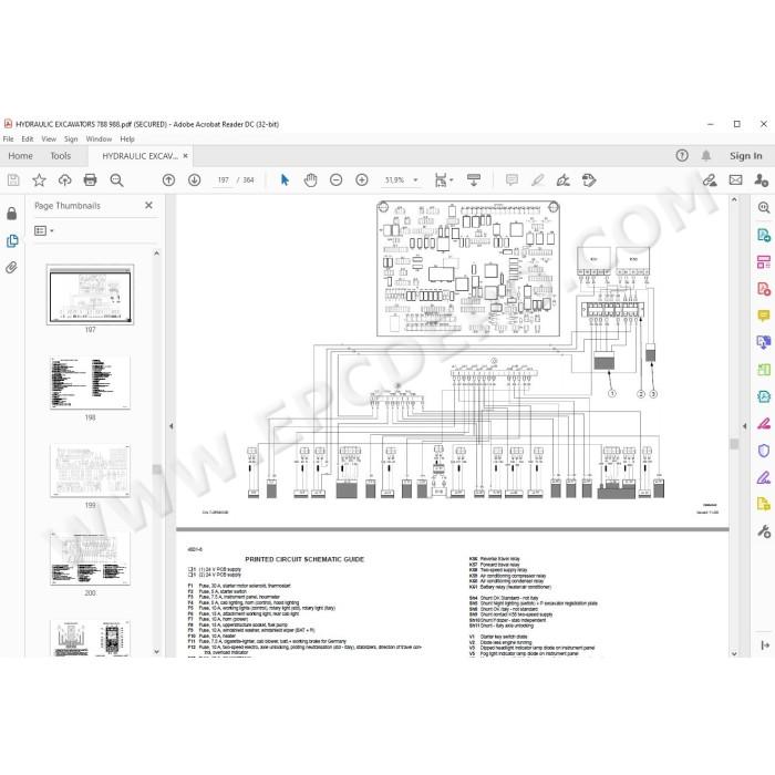Case Excavator 788 988 Plus hydraulic & electrical circuits manual