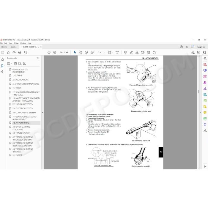 Case Excavator CX31B CX36B Tier 4 service manual
