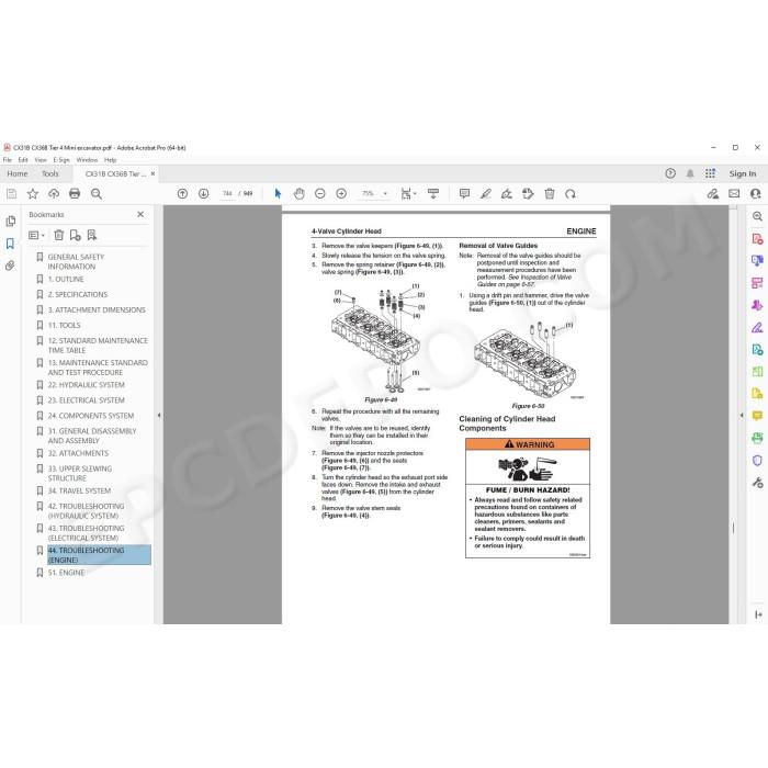 Case Excavator CX31B CX36B Tier 4 service manual