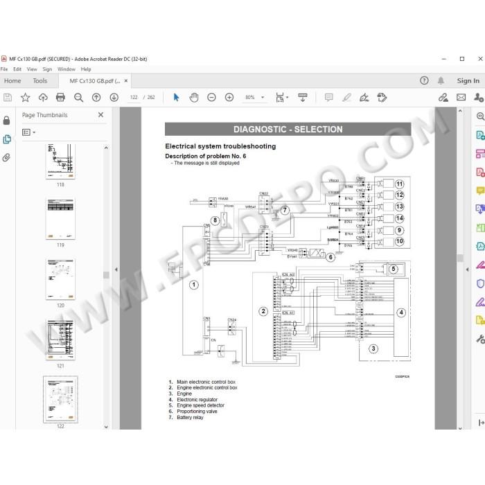 Case Crawler Excavator CX130 hydraulic & electrical circuits manual