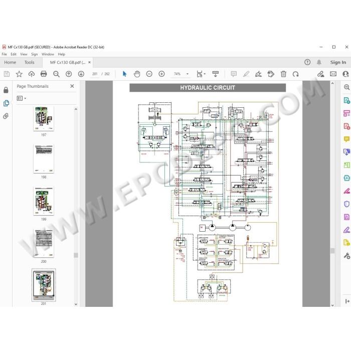 Case Crawler Excavator CX130 hydraulic & electrical circuits manual