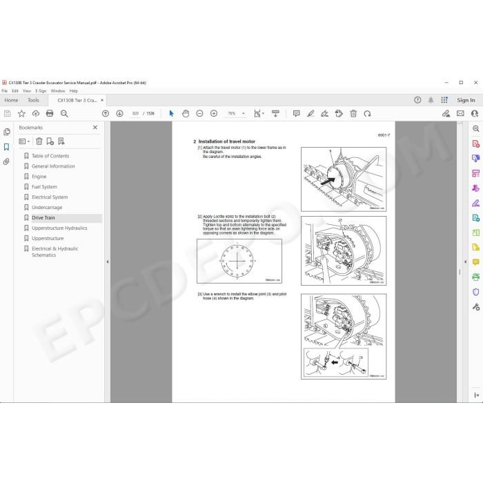Case Excavator CX130B Tier 3 service manual