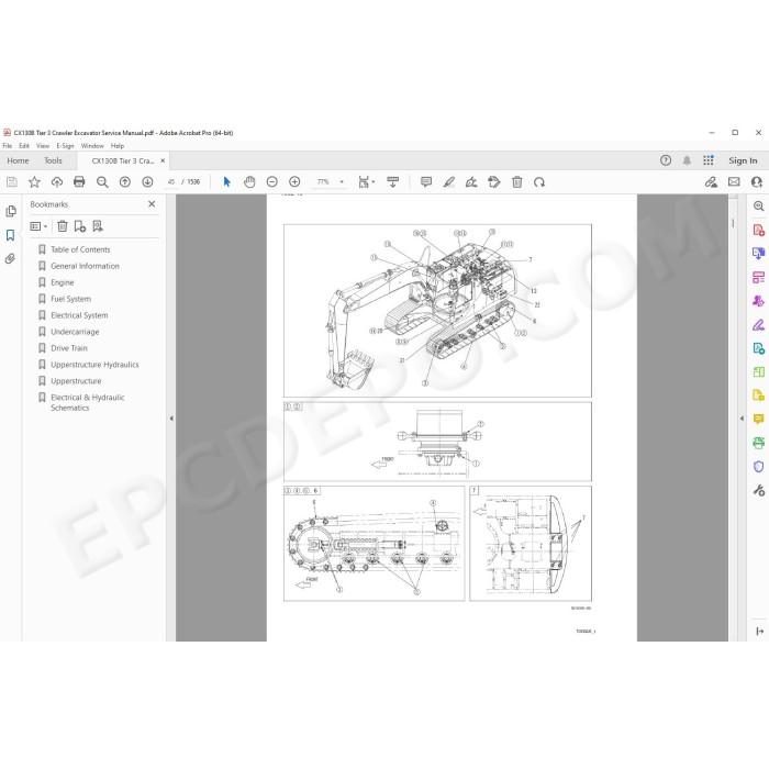 Case Excavator CX130B Tier 3 service manual